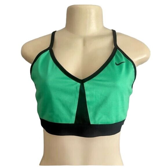 Nike Dri Fit Sports Bra Green & Black size XL - Picture 1 of 7